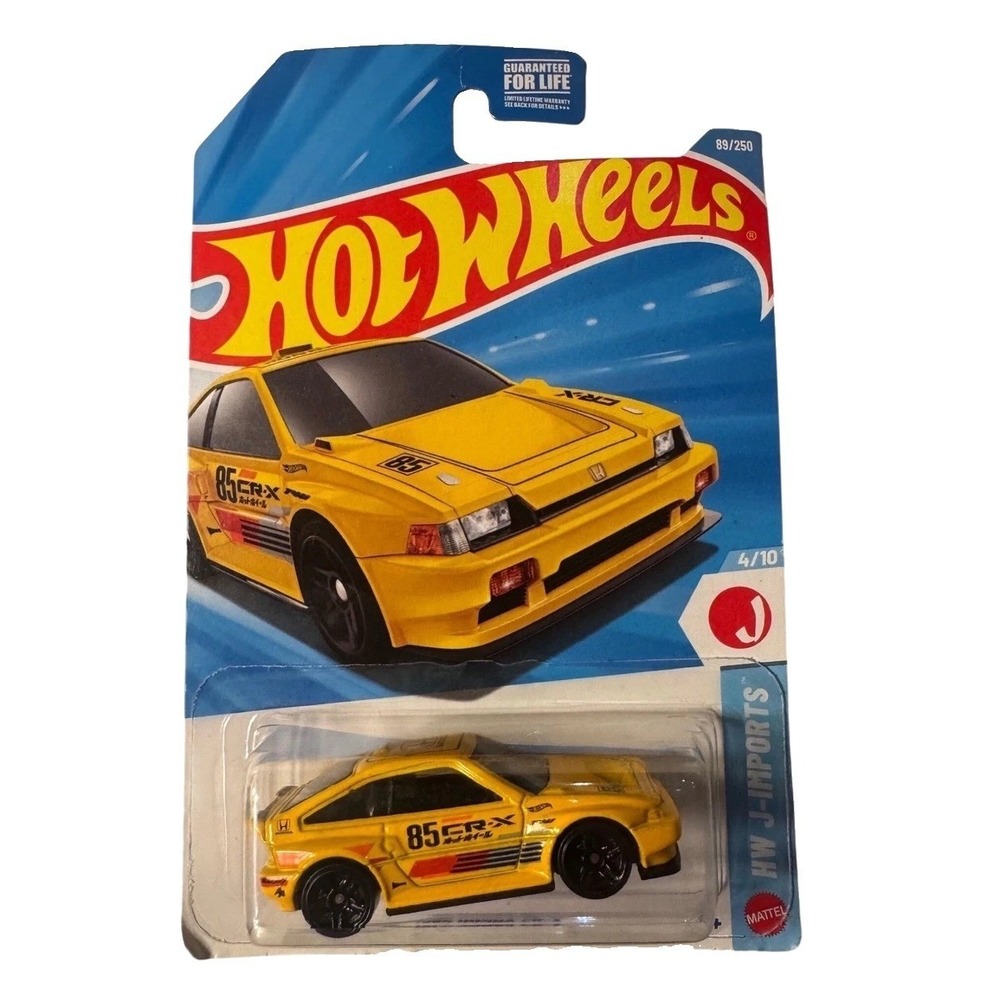 1985 Honda CR-X Yellow HW J-Imports 4/10 89/250 2025 Hot Wheels Diecast Car